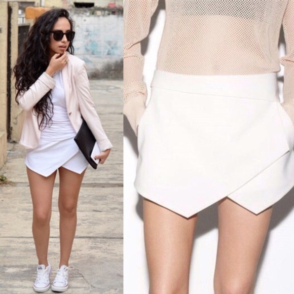 New Zara Asymmetric Envelope Wrap Skort - Picture 4 of 4